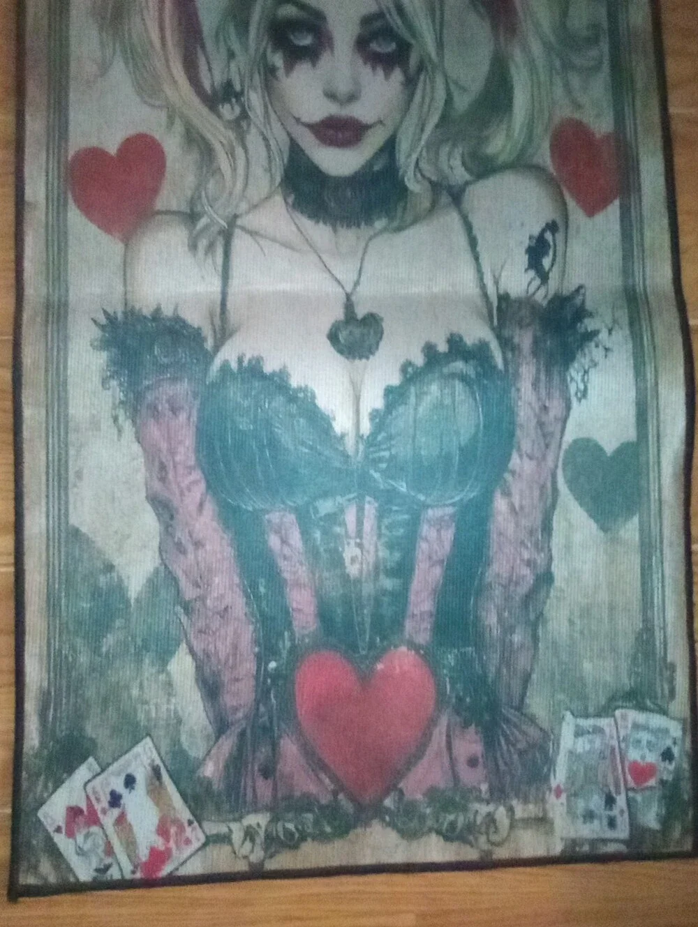 Harley Quinn Gothic Playing Card Floor Mat Rug / Wall Hanging Tapestry - 17
